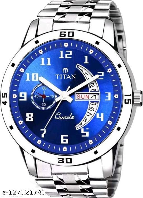 PU Leather Analog Titan watch for men ( Buy 1 Get 1 Free )